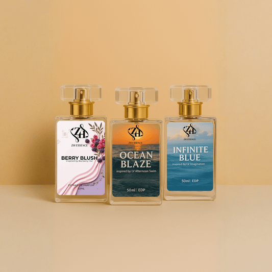 ZH Essence Perfume Bundle – Infinite Blue, Ocean Blaze & Berry Blush (3 x 50ml)